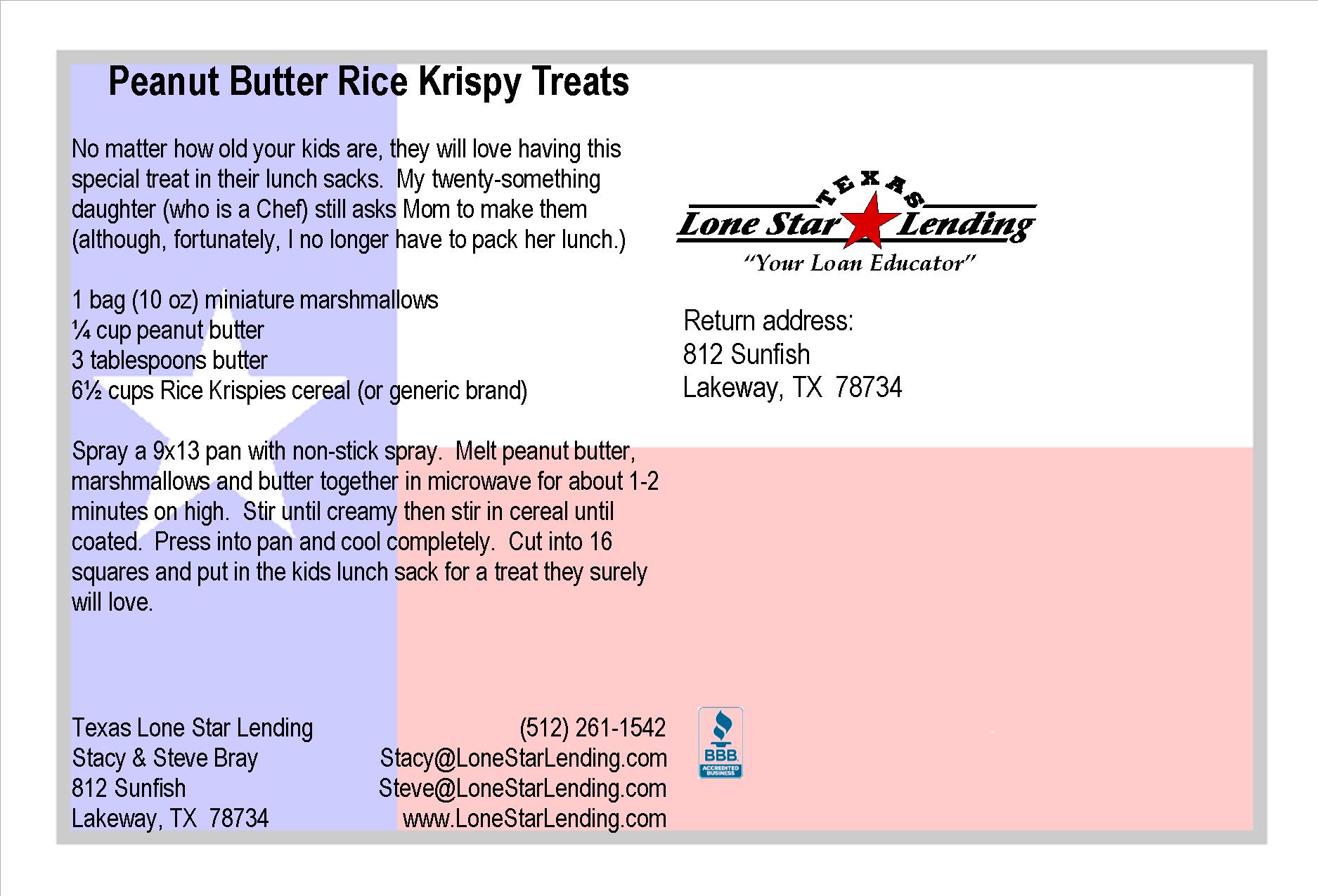 Peanut Butter Rice Krispy Treats recipe