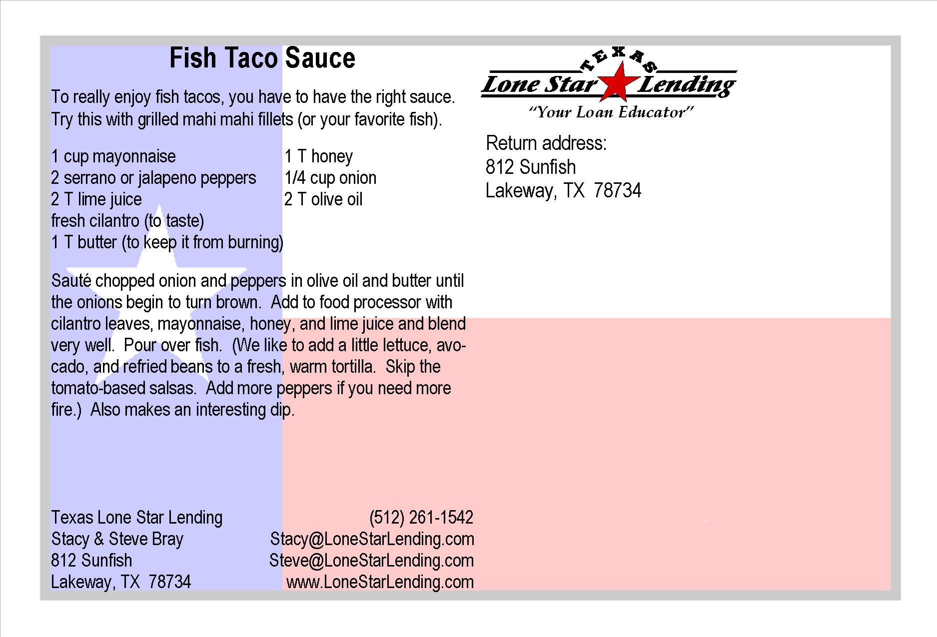 Fish Taco Sauce recipe