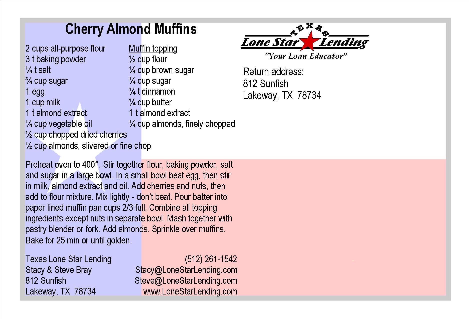 Cherry Almond Muffins recipe