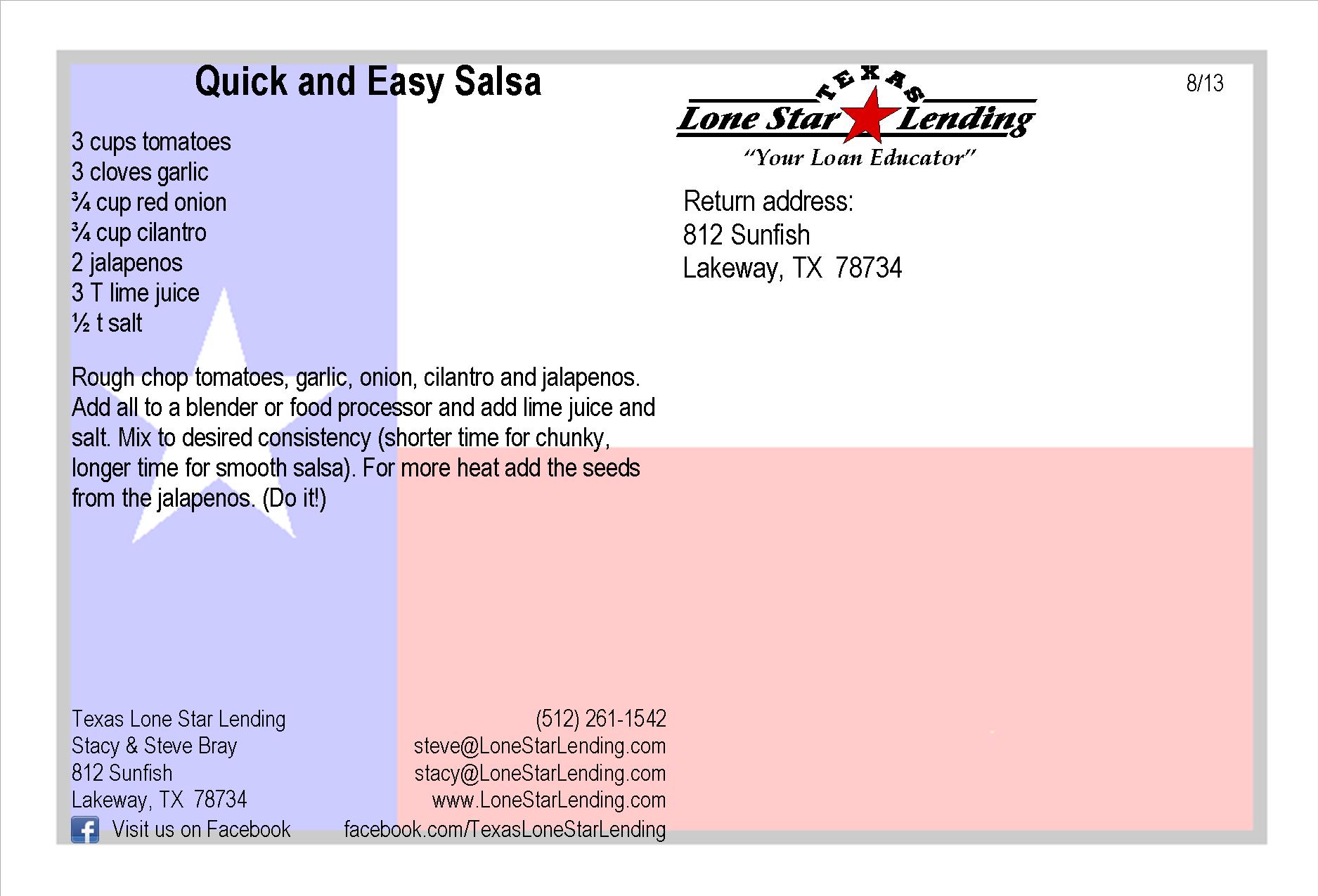 Quick and Easy Salsa recipe