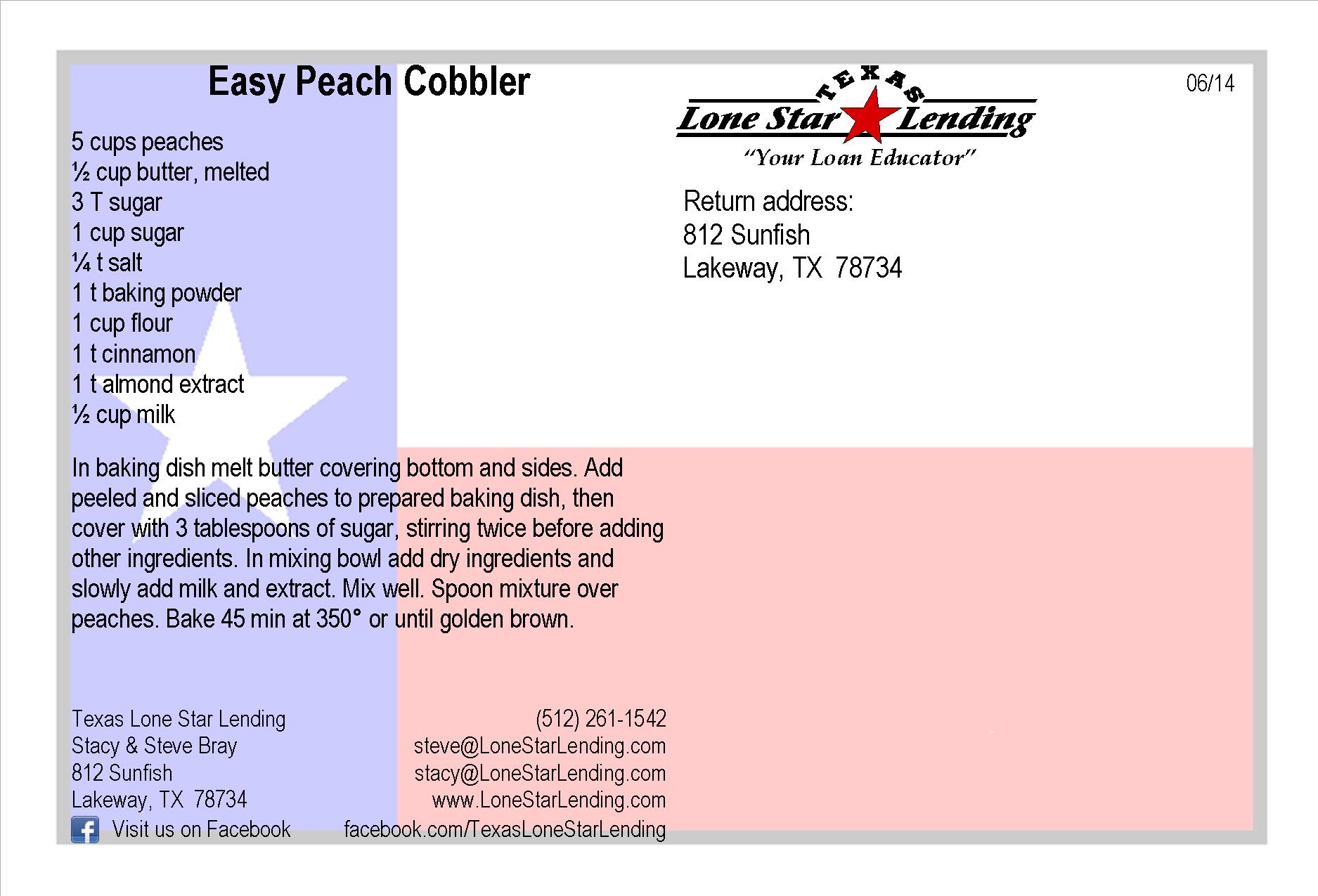 Easy Peach Cobbler recipe