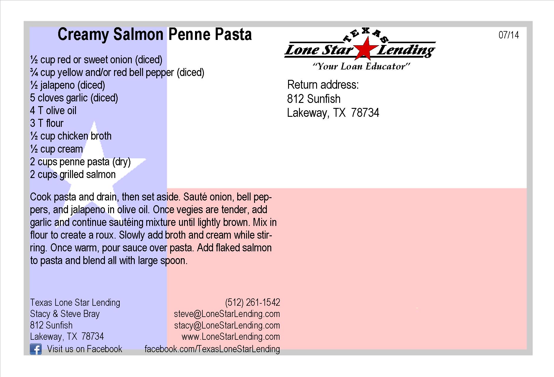 Creamy Salmon Penne Pasta recipe
