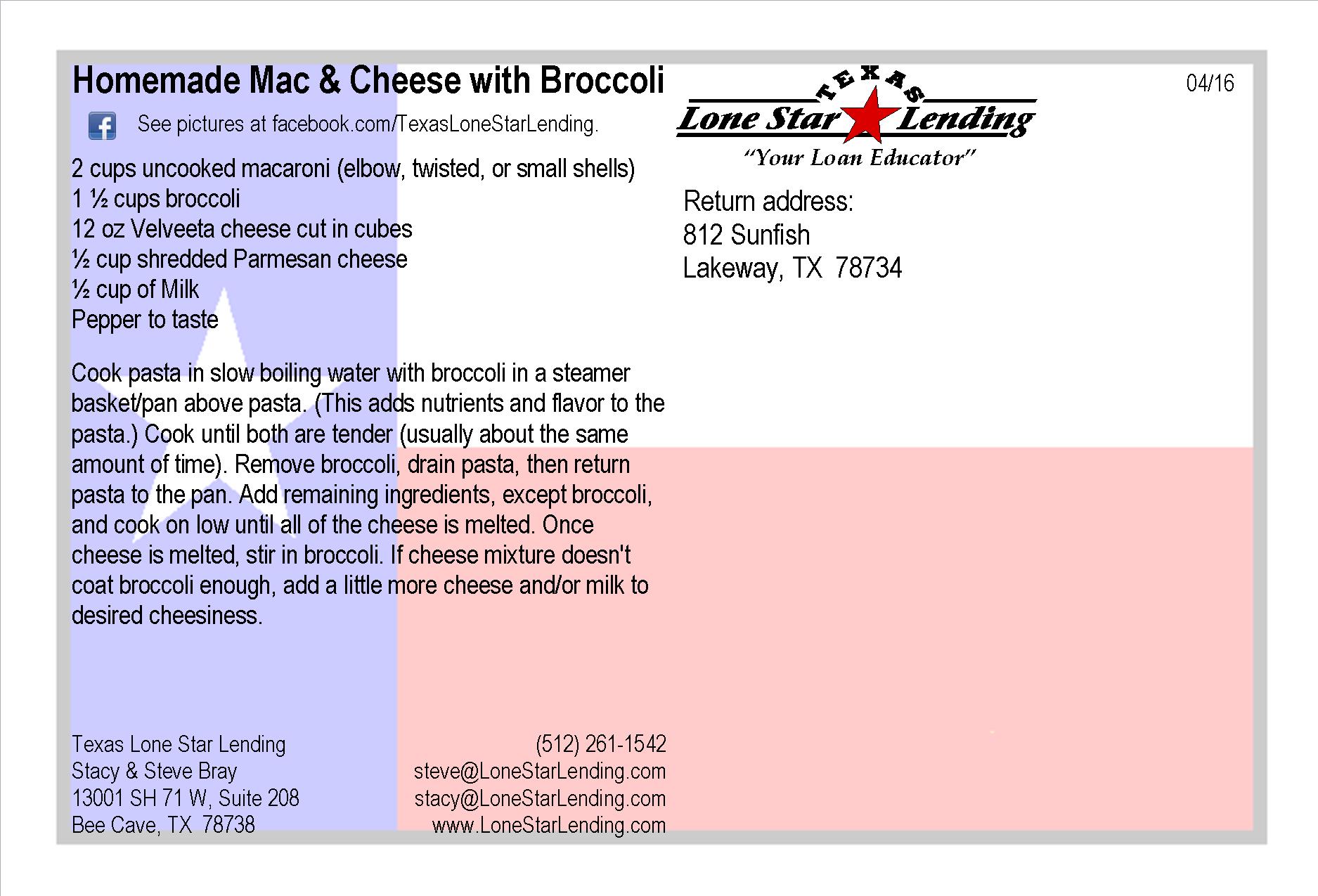 Homemade Mac & Cheese with Broccoli recipe