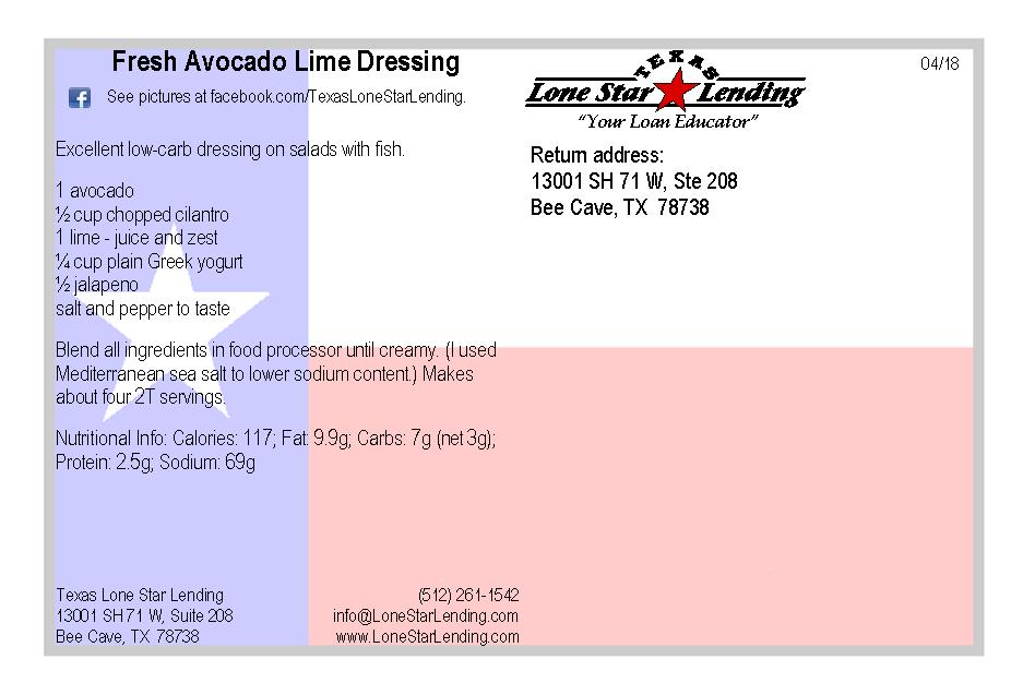 Fresh Avocado Lime Dressing recipe