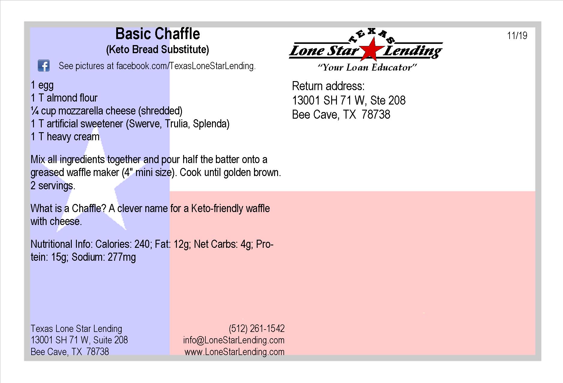 Basic Chaffle (Keto Bread Substitute) recipe